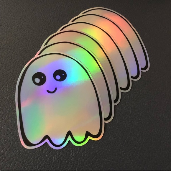 🍒 5/$25 🍒 Large Holographic Ghost Sticker | Vinyl - Picture 4 of 6